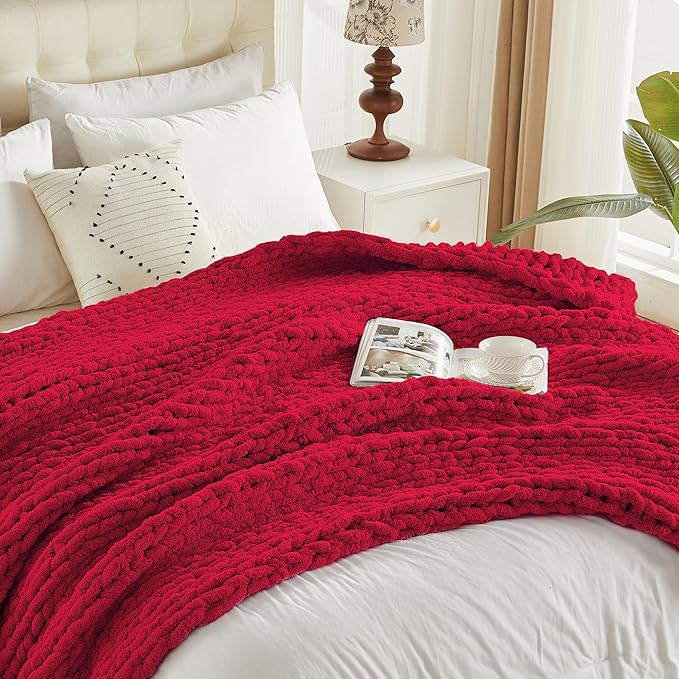 Carriediosa Chunky Knit Throw Blanket 60" X 80" Twin, 100% Hand Made Large - Image 9