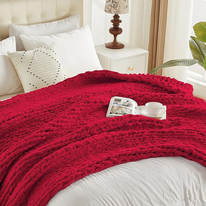Carriediosa Chunky Knit Throw Blanket 60" X 80" Twin, 100% Hand Made Large - Image 9