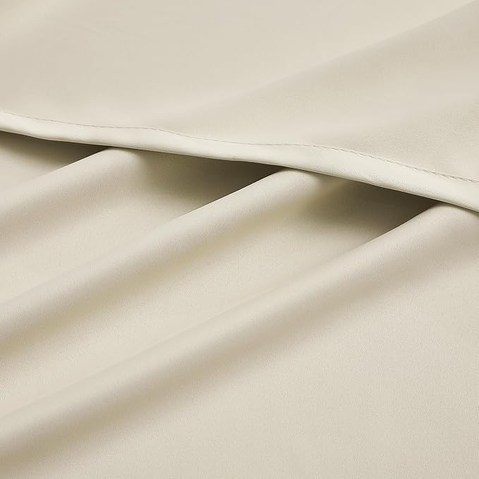 DUALIFE Back Tab Curtains 96 Inches Long Cream Beige - Image 6