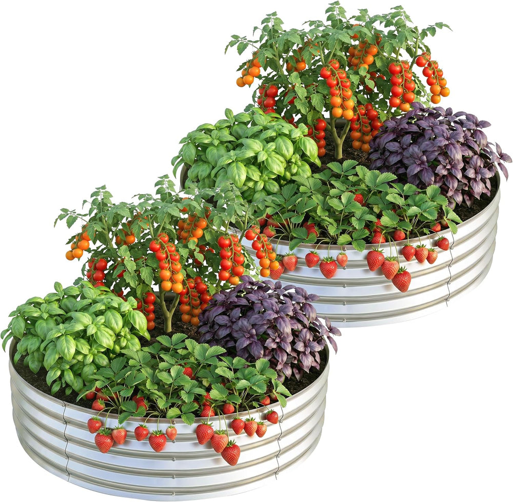 Utopia Home Galvanized Raised Garden Bed Kit 2x2x1 Ft Pack of 2, Planter Box ...