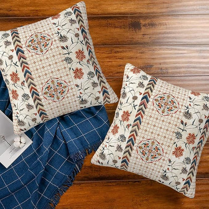 Throw Pillow Covers Boho Floral Pillow Covers 16x16 Inch Set of 2 Throw Pillows - Image 7