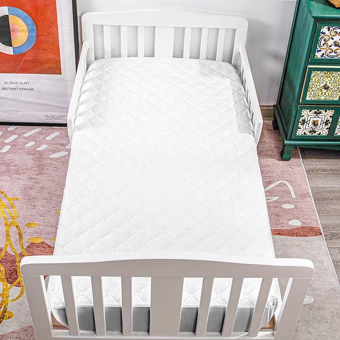 NTBAY 2 Pack Waterproof Mini Crib Mattress Protector, Quilted 24"x38" Fitted - Image 6