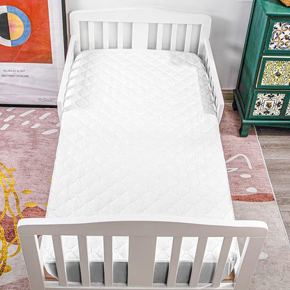 NTBAY 2 Pack Waterproof Mini Crib Mattress Protector, Quilted 24"x38" Fitted - Image 6