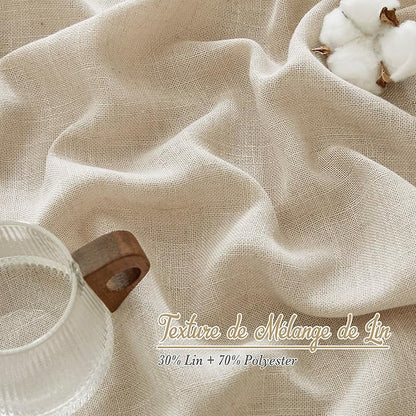 NICETOWN Cream Beige Linen Curtains & Drapes 84 inches Long, Grommet Flax Linen - Image 4