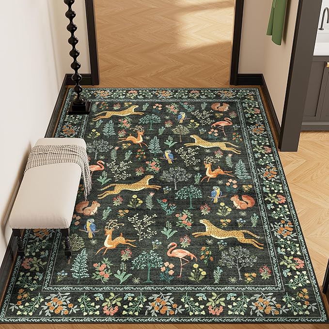 DUKINO 4x6 Rug, Washable Animal Area Rug - Image 5