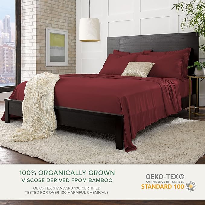 Pure Bamboo King Sheets, Genuine 100% Organic Viscose Derived from Bamboo Bed - Image 2