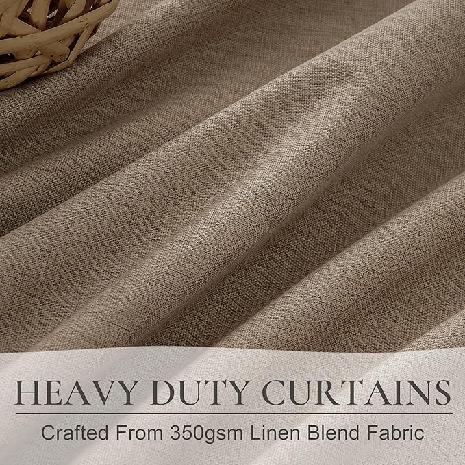 100% Blackout Curtains 86 Inch Length 2 Panels Set Farmhouse Style - Image 4
