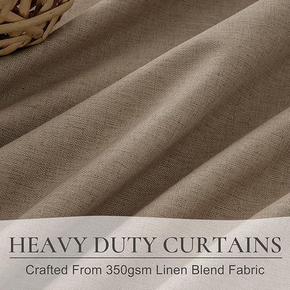 100% Blackout Curtains 86 Inch Length 2 Panels Set Farmhouse Style - Image 4