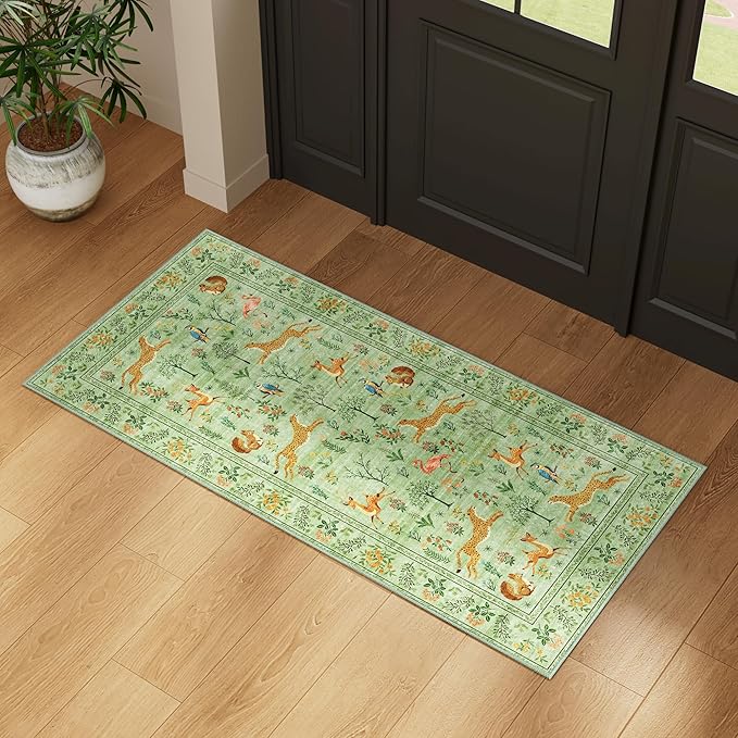 DUKINO 2x4 Rug for Hallway, Washable Kitchen Runner Rug - Image 2