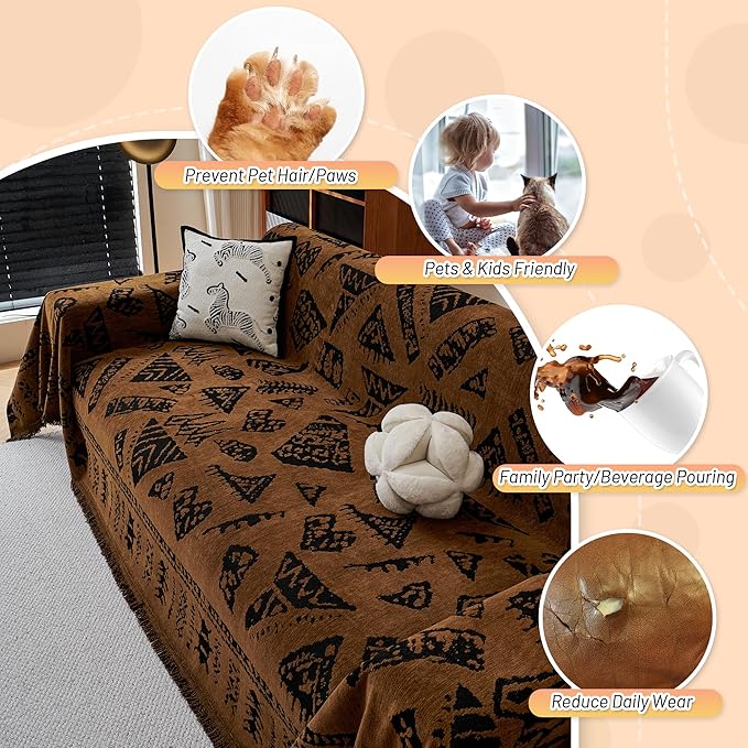 MYSKY HOME Boho Couch Cover Sofa Covers, Couch Covers - Image 3