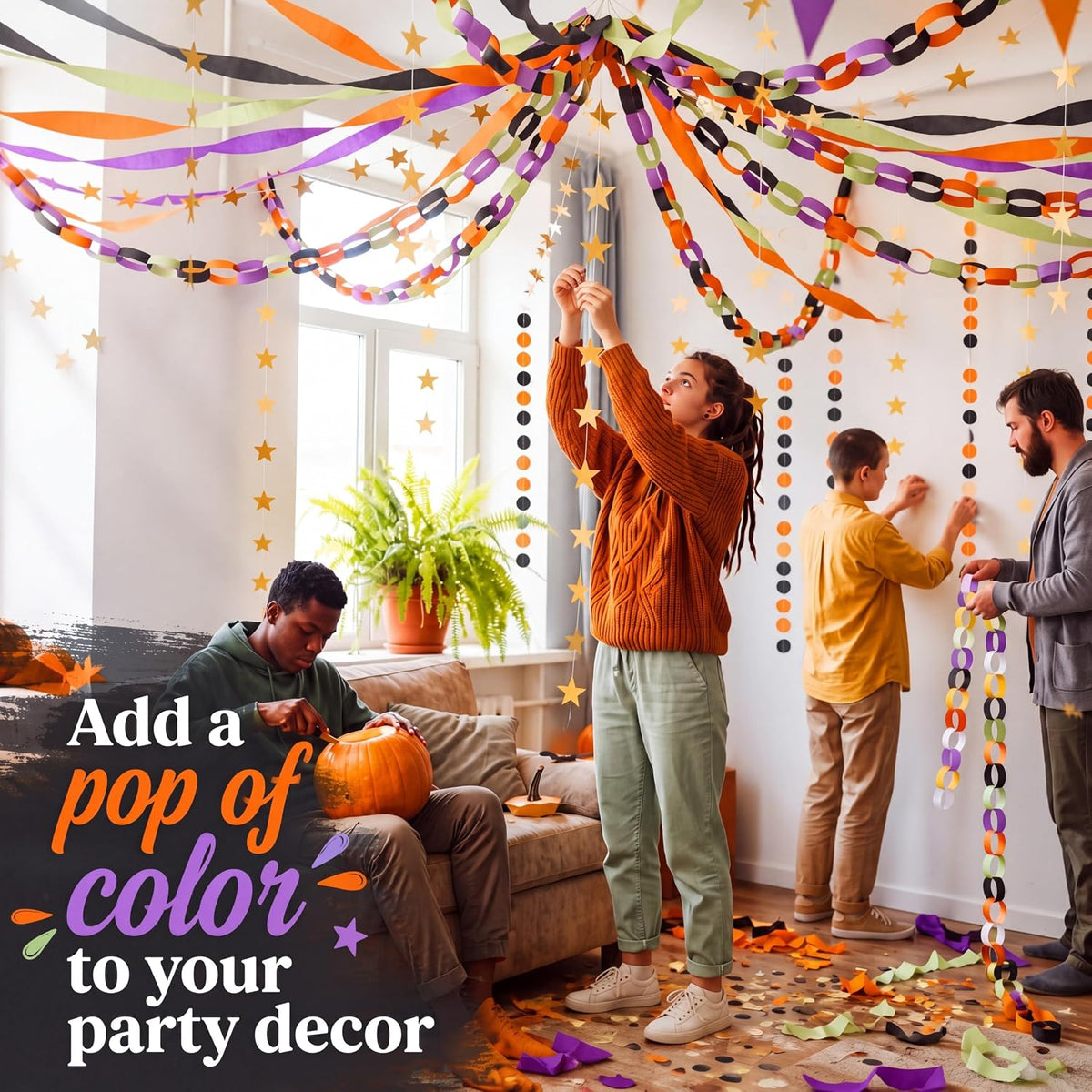 Yoonotee Halloween Party Decoration 574 ft Crepe Streamers for Party Decor