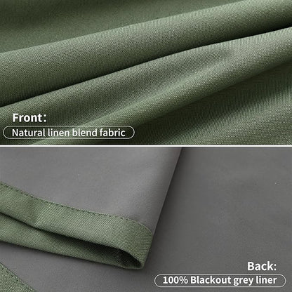 Joywell 100% Blackout Pinch Pleat Linen Curtains 120 Inches Long - Image 9