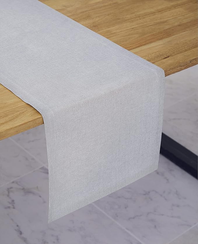Solino Home Linen Light Grey Table Runner 36 Inches by SolinoHome