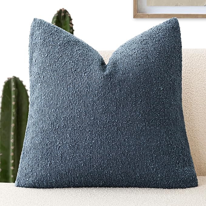 Foindtower Decorative Textured Boucle Throw Pillow Covers Accent Solid Pillow by Foindtower