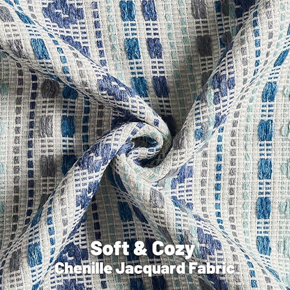 FUTEI Blue Grey Decorative Throw Pillow Covers 24x24 Inch Set of 2, Soft Cozy - Image 2