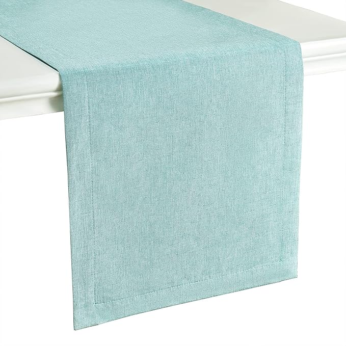 Mebakuk Linen Farmhouse Table Runner Large Burlap Style Soft and Waterproof by MebakukFocusingonHomeLife
