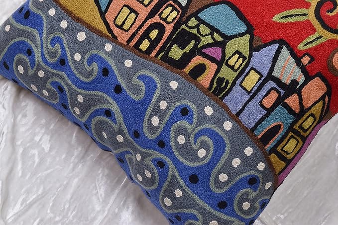 Red Town Tree of Life Pillow Cover Karla Gerard Folklore Accent Pillowcase by - Image 6