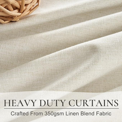 Warm Cream 120 Inch Curtains High Ceiling Tall Curtain - Image 4