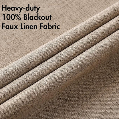 MIULEE 100% Blackout Linen Textured Curtains - Image 5