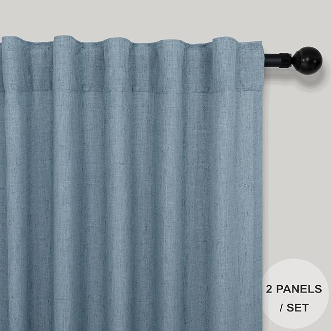 Light Blue Curtains 63 Inch Length - Image 2