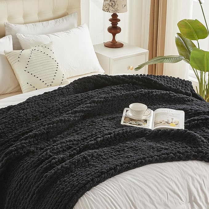 Carriediosa Chunky Knit Throw Blanket 60" X 80" Twin, 100% Hand Made Large - Image 9