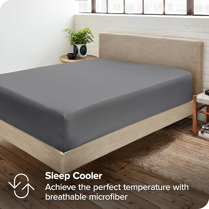 Bare Home 2-Pack Fitted Bottom Sheets Queen - Image 6