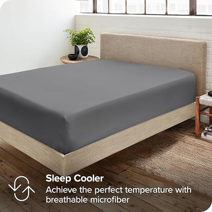 Bare Home 2-Pack Fitted Bottom Sheets Queen - Image 6