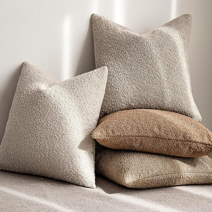 Foindtower Decorative Textured Boucle Throw Pillow Covers Accent Solid Pillow - Image 6