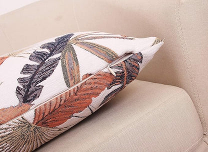 Yeiotsy Decorative Cushion Cover, Tropical Leaf Throw Pillow Cover Jacquard - Image 4