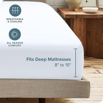 Bare Home 2-Pack Fitted Bottom Sheets Split King - Image 4
