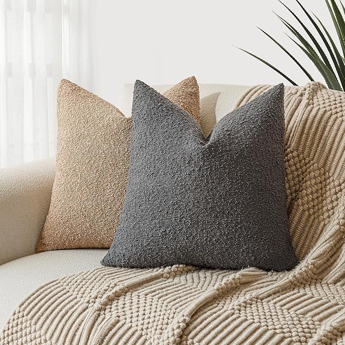 Foindtower Pack of 2, Decorative Textured Boucle Throw Pillow Covers Accent - Image 5