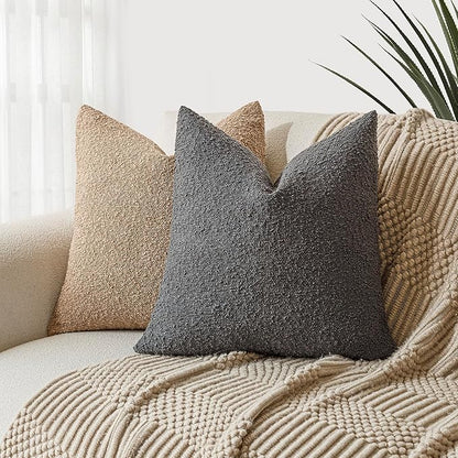Foindtower Pack of 2, Decorative Textured Boucle Throw Pillow Covers Accent - Image 5