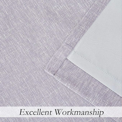 Central Park Lavender Solid Full Blackout Curtain Heavy Linen Texture Window - Image 6