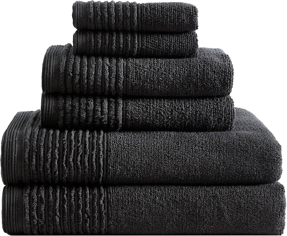 Vera Wang - Cotton Hand, Fingertip & Bath Towel Set, 6 Pack Towels