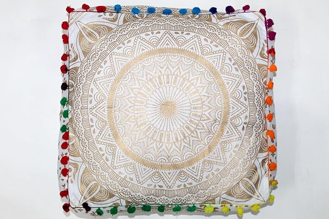 CRAFT KALA Gold Large Hippie Mandala Meditation Floor Ottoman Pillow Cushion - Image 7