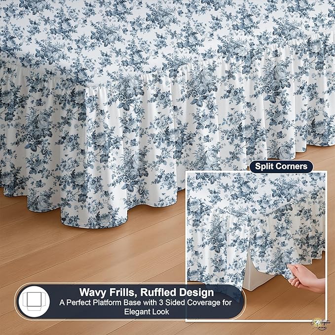 Cottington Lane Ruffled Bed Skirt Queen Size - Image 7