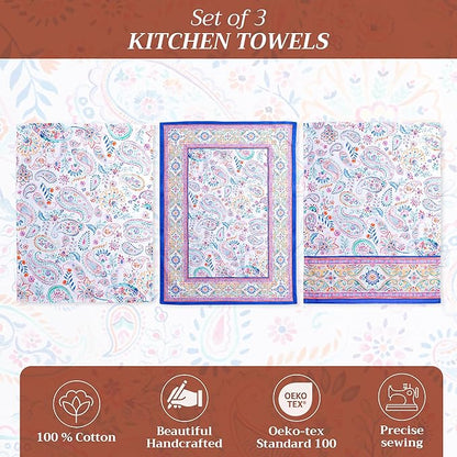 Maison d' Hermine Kitchen Towels Set of 3 100% Cotton 27.50" x 20" Reusable - Image 2