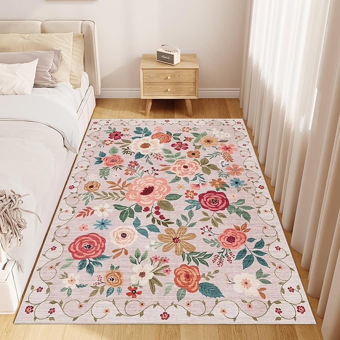 DUKINO 3x5 Area Rug, Floral Rugs - Image 3