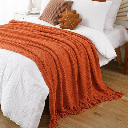 BATTILO HOME Burnt Orange Throw Blanket - Image 8