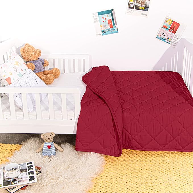NTBAY Down Alternative Toddler Comforter, Lightweight and Warm Solid Color Baby - Image 7