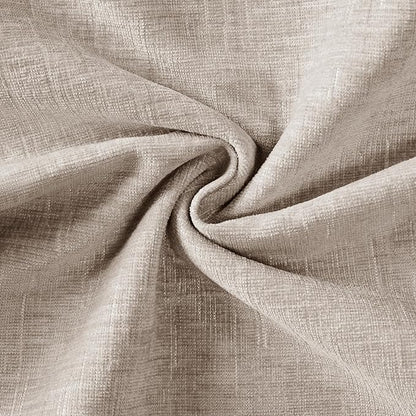 Beige Scalloped Pillow Cover Pack of 2 Spring Chenille Decorative Throw Pillow - Image 3
