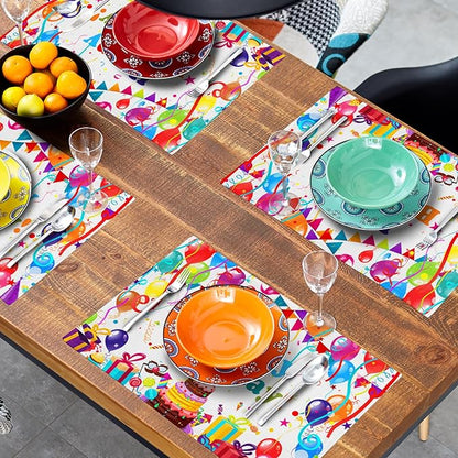 Giwawa Happy Birthday Placemats, Bithday Cake Gifts Decorative Table Mat Set of - Image 8