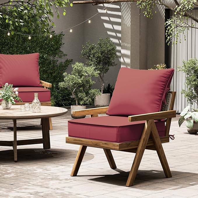 Outdoor Seat Cushion Set 22 L × 24 W × 5 H Inch Waterproof & Fade Resistant - Image 7
