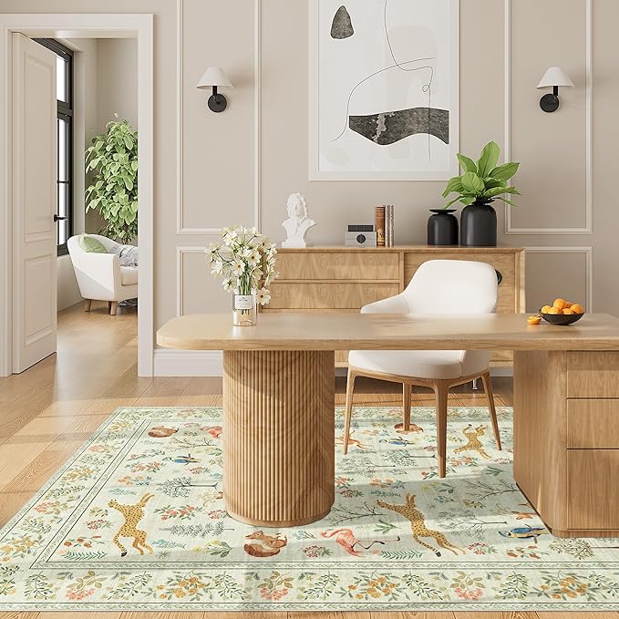 DUKINO 3x5 Rug, Washable Animal Area Rug - Image 6