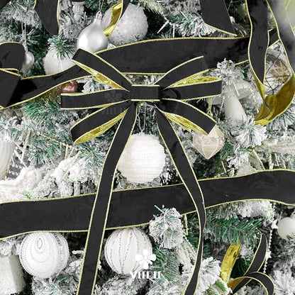 MEEDEE Black and Gold Velvet Ribbon - Image 6