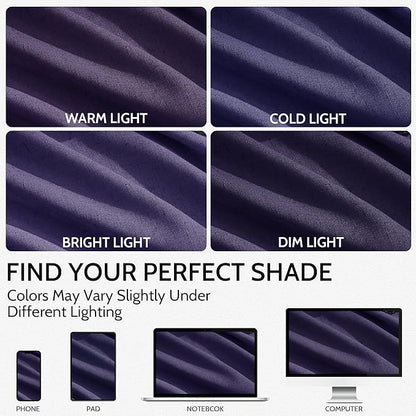 Purple Linen Curtains 90 Inch Long 2 Panels Set - Image 4