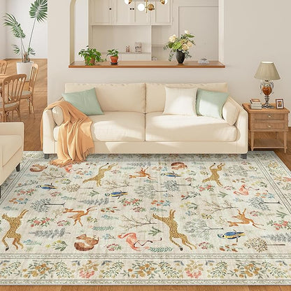 DUKINO 5x7 Rug, Washable Animal Living Room Rug - Image 2