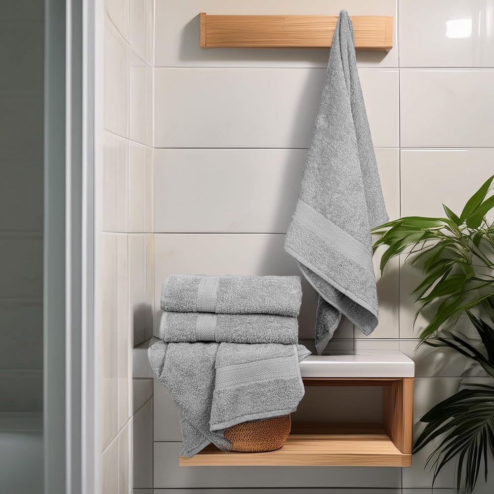 TEXCRAFT Large Bath Towels Set of 6 – 100% Cotton Terry – 24" x 50"...