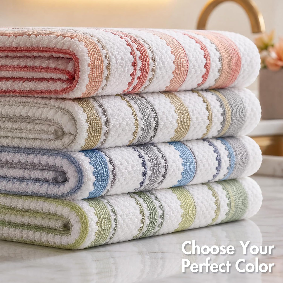 madison park sutton stripe 6 piece cotton bath, package contents