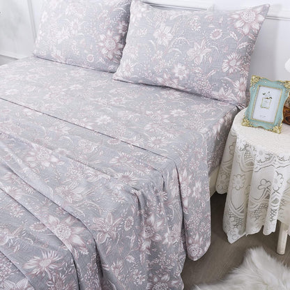 fadfay sheets set twin shabby pink and grey shown in use